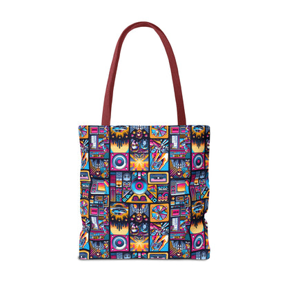 Digital Pop Culture Mashup Maximalist Pop Tote Bag - 8404 Design-52