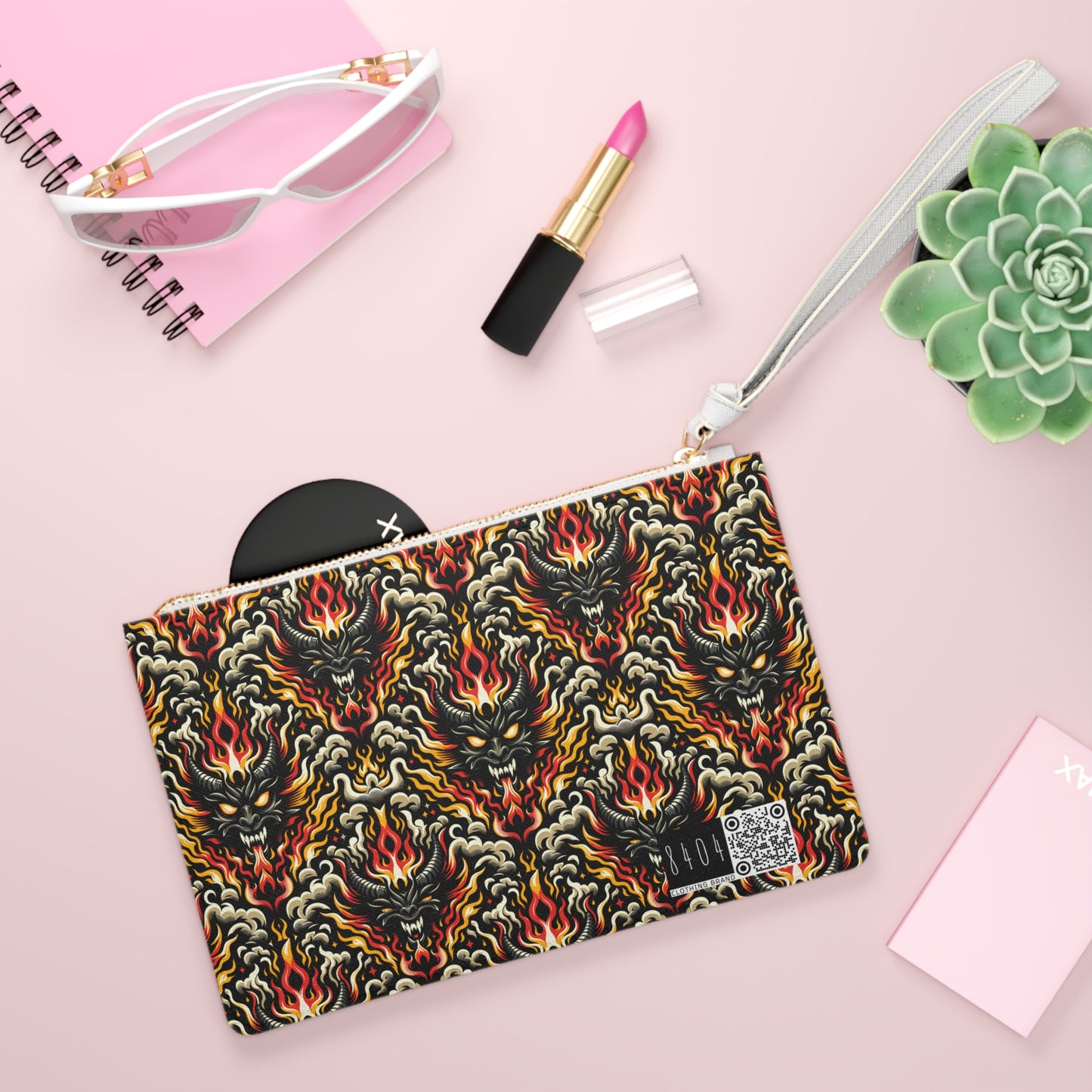 Flame Graphics Maximalist Streetwear Clutch Bag - 8404 Design-59