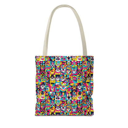 Neon Pop Playful Pop Culture Mashup Tote Bag - 8404 Design-60