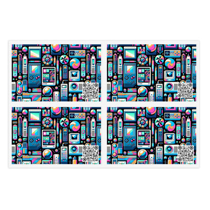 Digital Pop Art Fusion Youthful and Tech-Inspired Sticker Sheets - 8404 Design-73