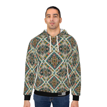 Cultural Fusion Tech Blend of Cultural Heritage With Tech-Inspired Elements Pullover Hoodie - 8404 Design-64