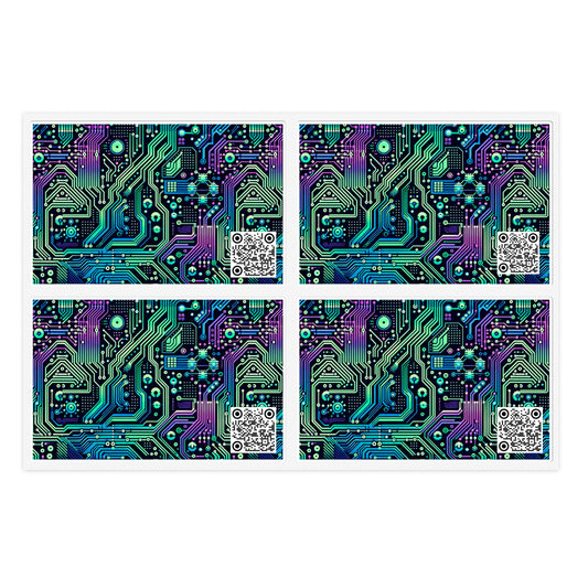 Tech-Infused Neon Tech-Forward Streetwear Sticker Sheets - 8404 Design-66