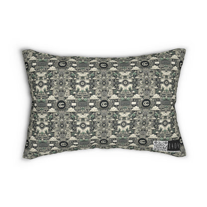 Cyber Garden Party Tech Garden Extravaganza Spun Polyester Lumbar Pillow - 8404 Design-54 S