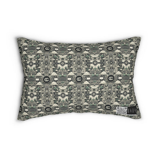 Cyber Garden Party Tech Garden Extravaganza Spun Polyester Lumbar Pillow - 8404 Design-54 S