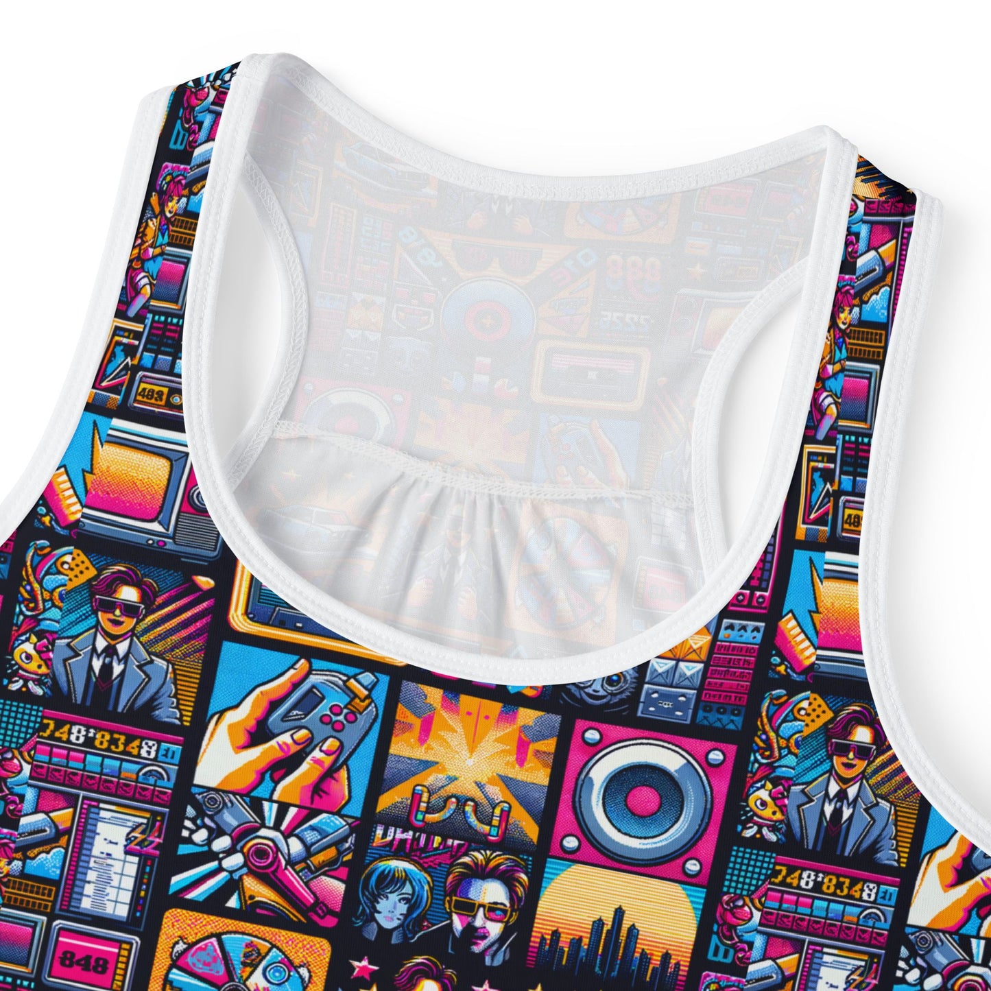 Digital Pop Culture Mashup Maximalist Pop Women's Tank Top - 8404 Design-52