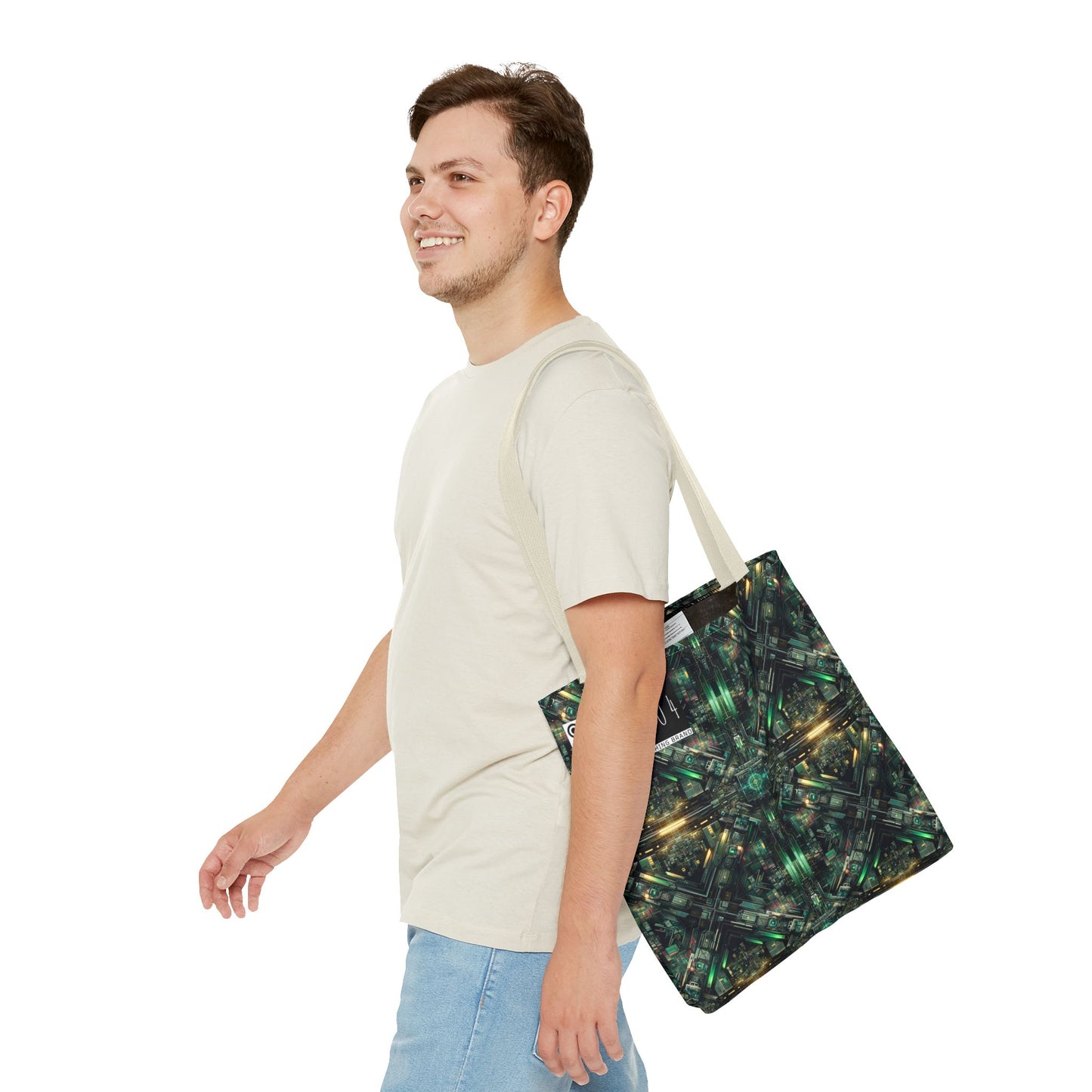 Tech Noir Graphics Tech-Inspired Streetwear Tote Bag - 8404 Design-56
