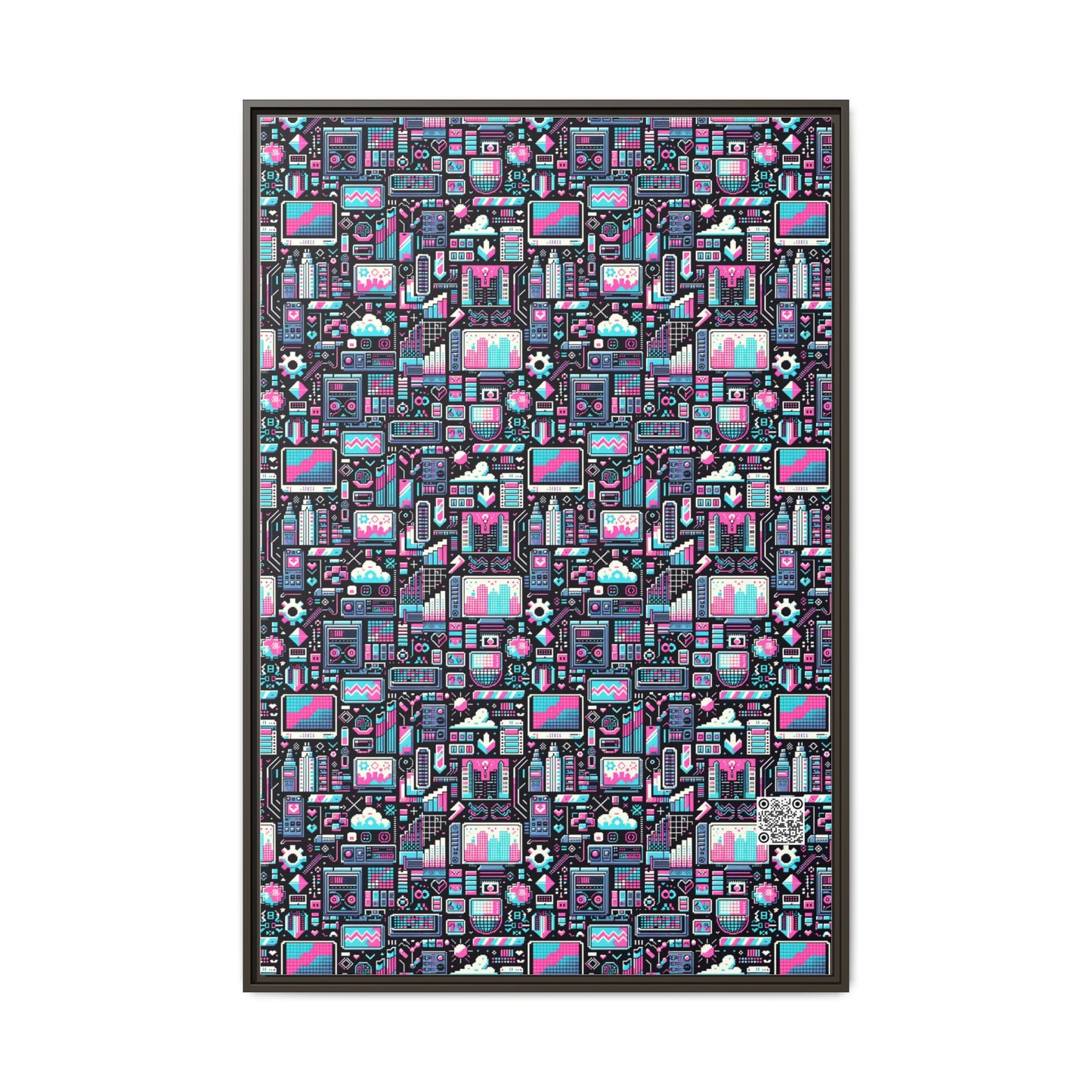 Digital Rebellion Youthful Streetwear with a Rebellious Digital Twist Matte Canvas, Framed (multi-color) - 8404 Design-71 A