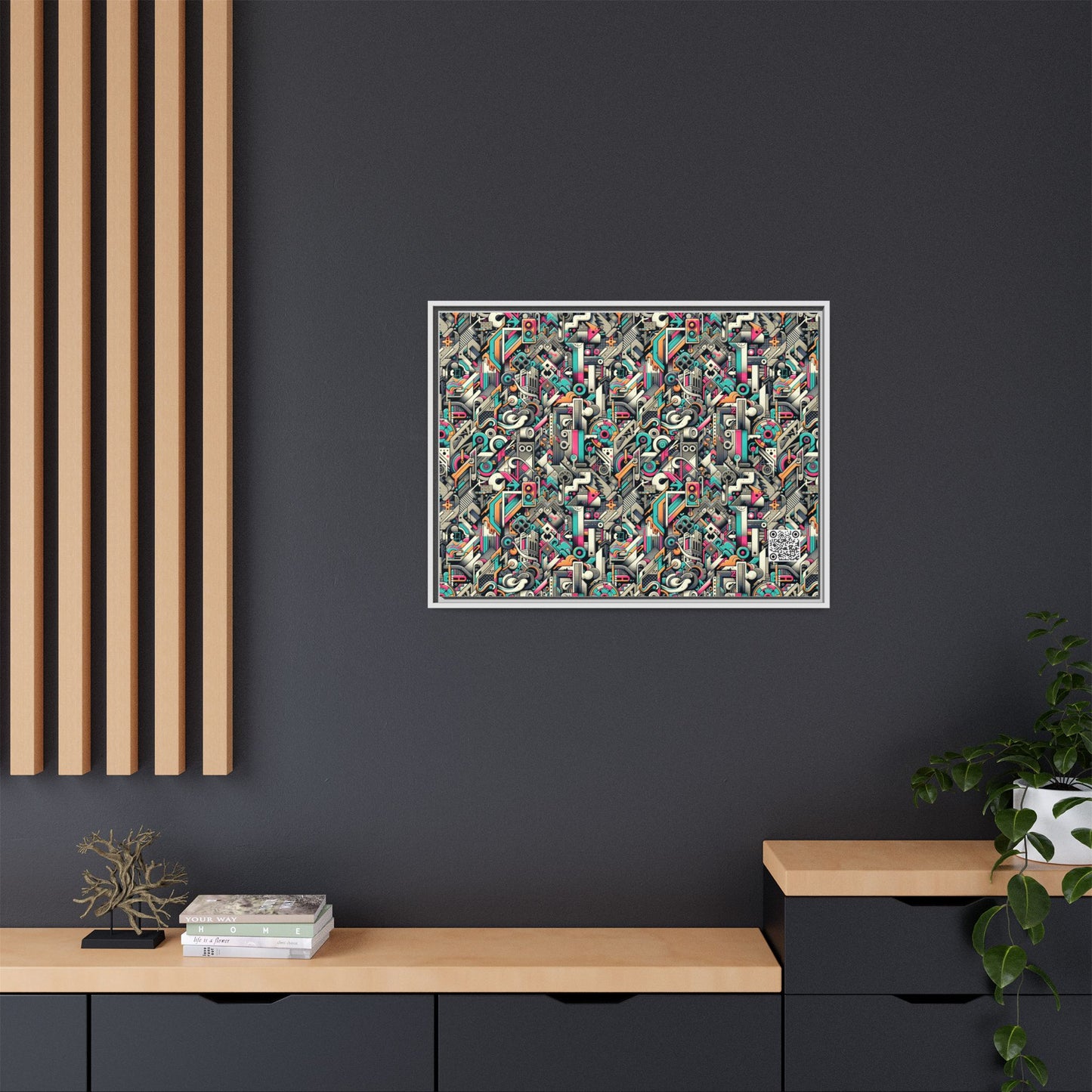 Digital Street Art Urban Street Style Matte Canvas, Framed (multi-color) - 8404 Design-74 A