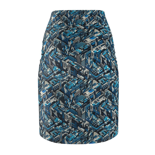 Tech Urban Camo Tech-Forward Streetwear With a Futuristic Military Edge Women's Pencil Skirt - 8404 Design-51