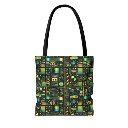 Digital Dystopia Tech Noir Tote Bag - 8404 Design-57