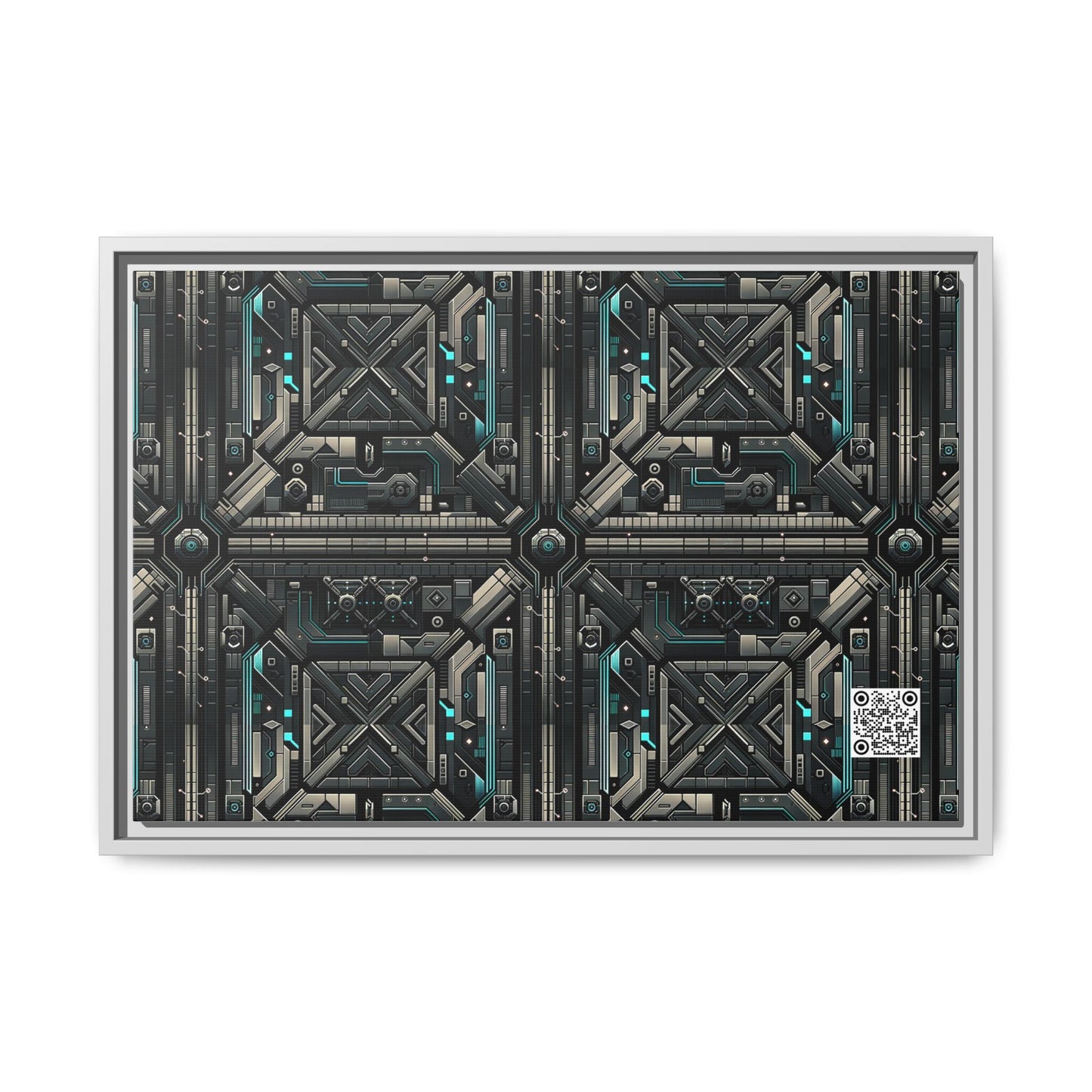 Tech Noir Futuristic Tech Aesthetic with a Dark Twist Matte Canvas, Framed (multi-color) - 8404 Design-59 B