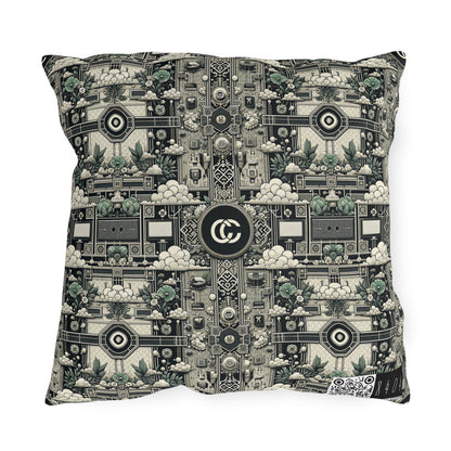 Cyber Garden Party Tech Garden Extravaganza Outdoor Pillow - 8404 Design-54