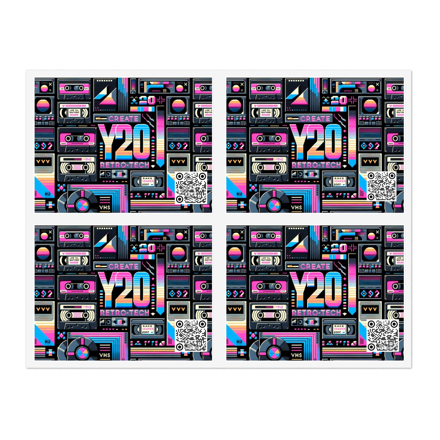 Digital Nostalgia Tech-Inspired Retro Fusion Sticker Sheets - 8404 Design-65