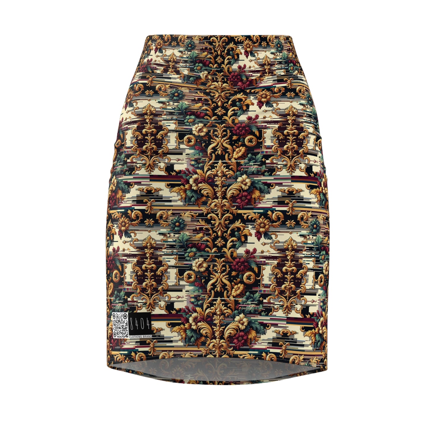 Digital Renaissance Modern Baroque Fusion Women's Pencil Skirt - 8404 Design-63