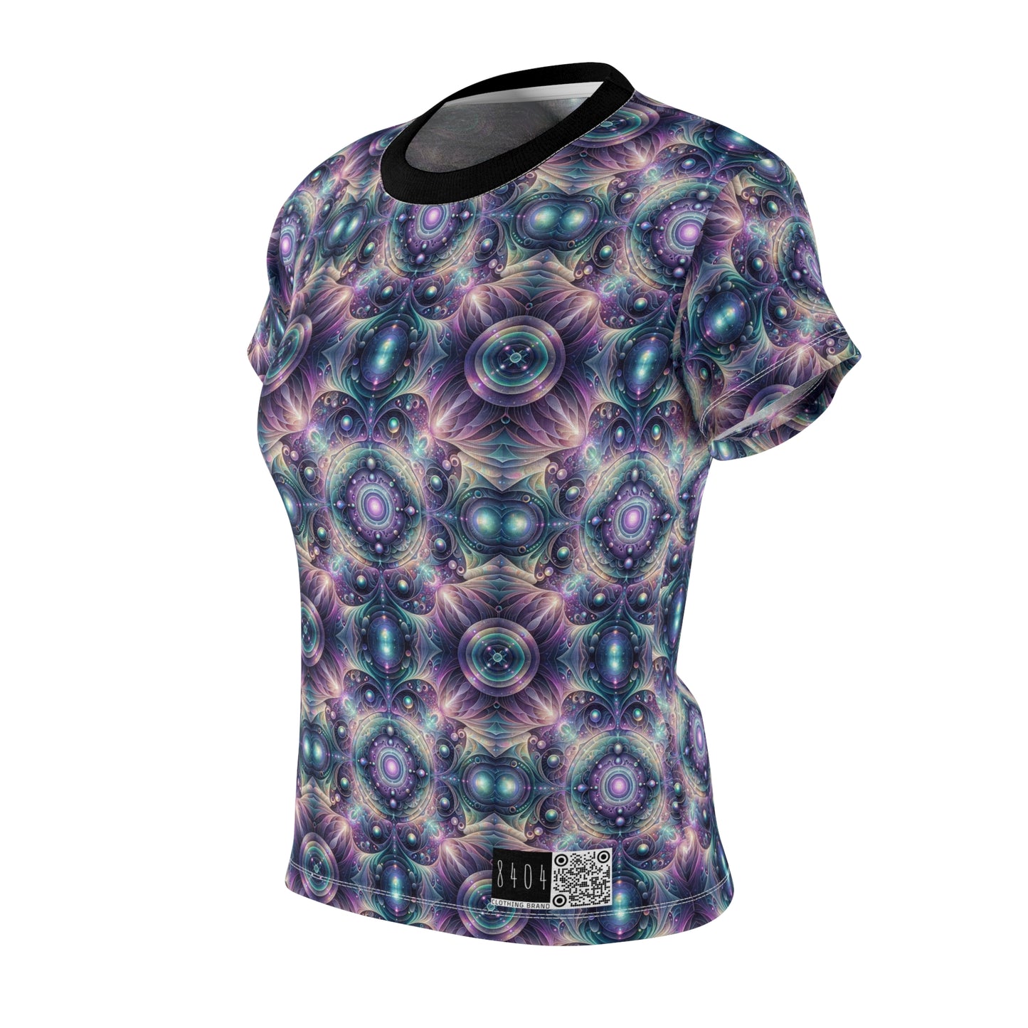 Iridescent Tech Fusion Tech-Forward Streetwear Women's Cut & Sew Tee - 8404 Design-61
