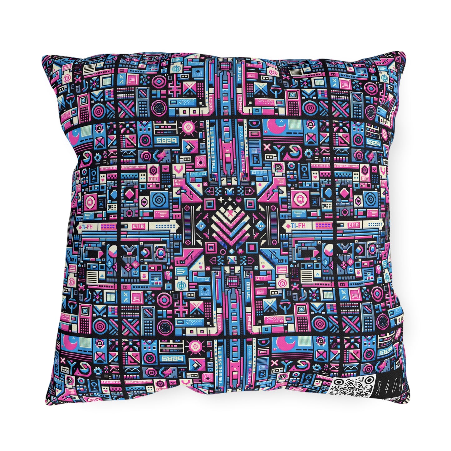 Digital Rebellion Youthful Streetwear with a Rebellious Digital Twist Outdoor Pillow - 8404 Design-65