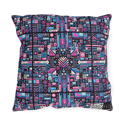 Digital Rebellion Youthful Streetwear with a Rebellious Digital Twist Outdoor Pillow - 8404 Design-65