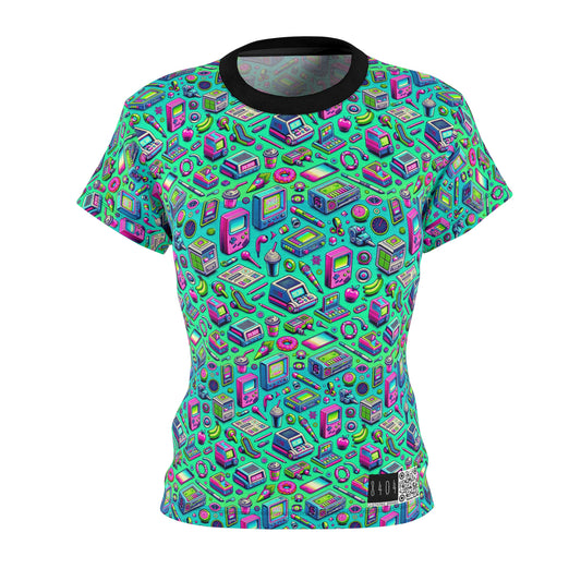 Y2k Revival Nostalgic Futurism Women's Cut & Sew Tee - 8404 Design-48