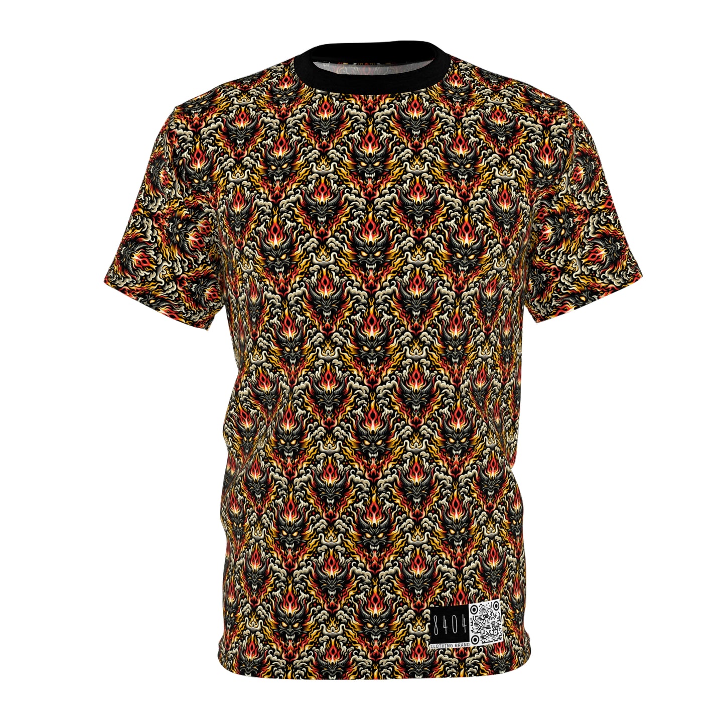 Flame Graphics Maximalist Streetwear Unisex Cut & Sew Tee - 8404 Design-59