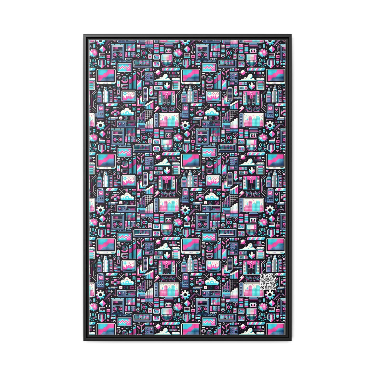 Digital Rebellion Youthful Streetwear with a Rebellious Digital Twist Matte Canvas, Framed (multi-color) - 8404 Design-71 A