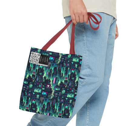 Tech Noir Graphics Futuristic Cyberpunk Tote Bag - 8404 Design-52