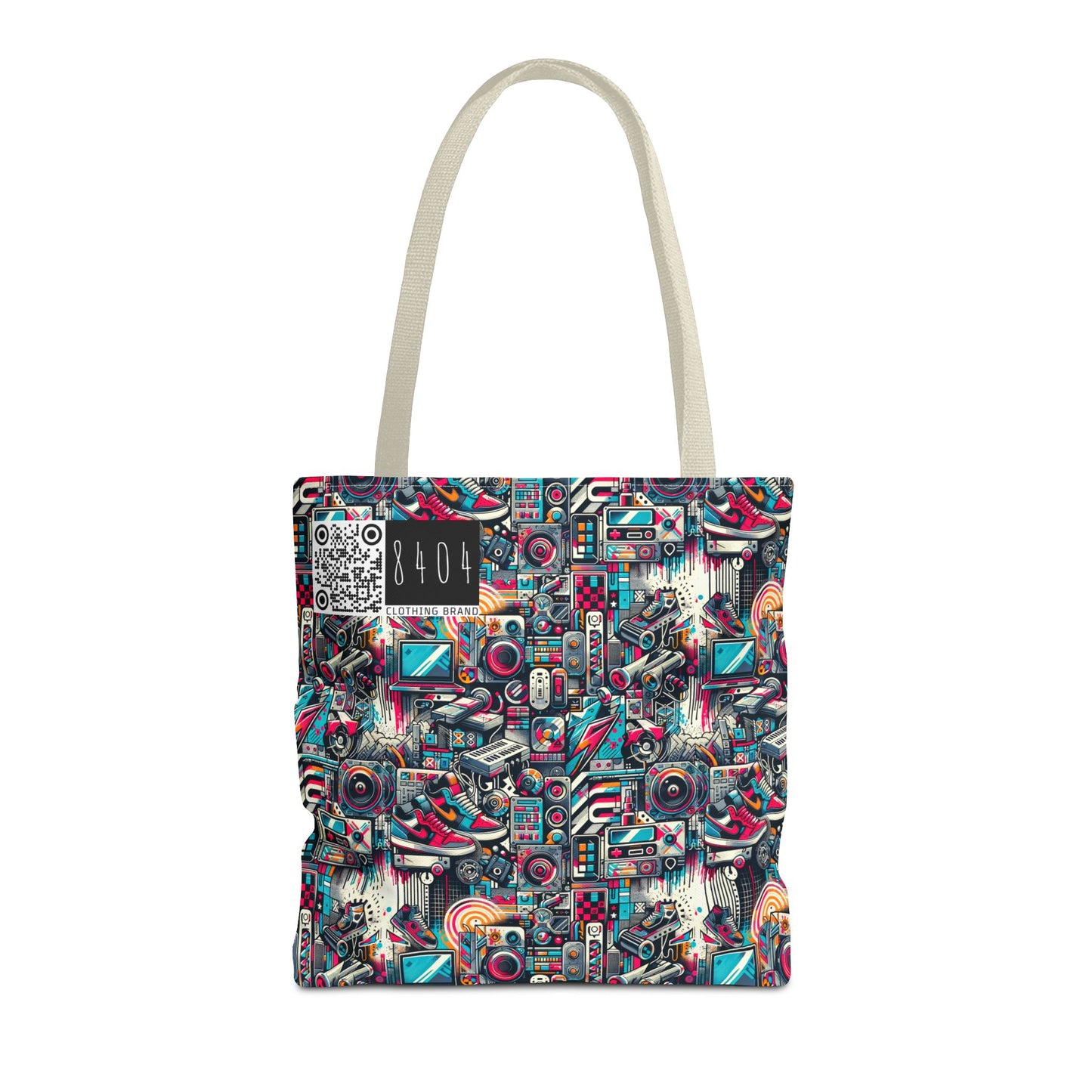 Urban Graffiti Fusion Eclectic Street Art Meets Modern Tech Culture Tote Bag - 8404 Design-50