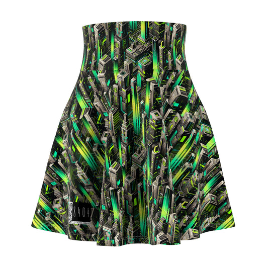 Digital Rebellion Tech-Forward Streetwear Women's Skater Skirt - 8404 Design-63