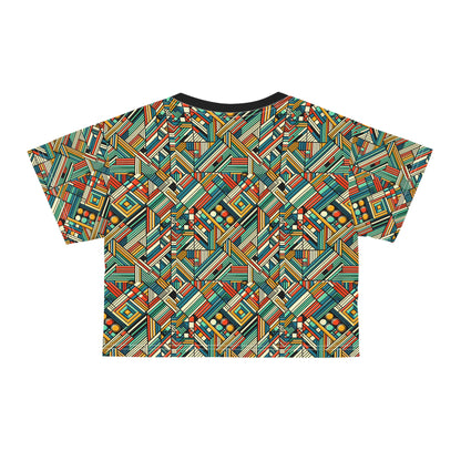 Abstract Graphic Art Modern Artistic Expression Crop Tee - 8404 Design-67