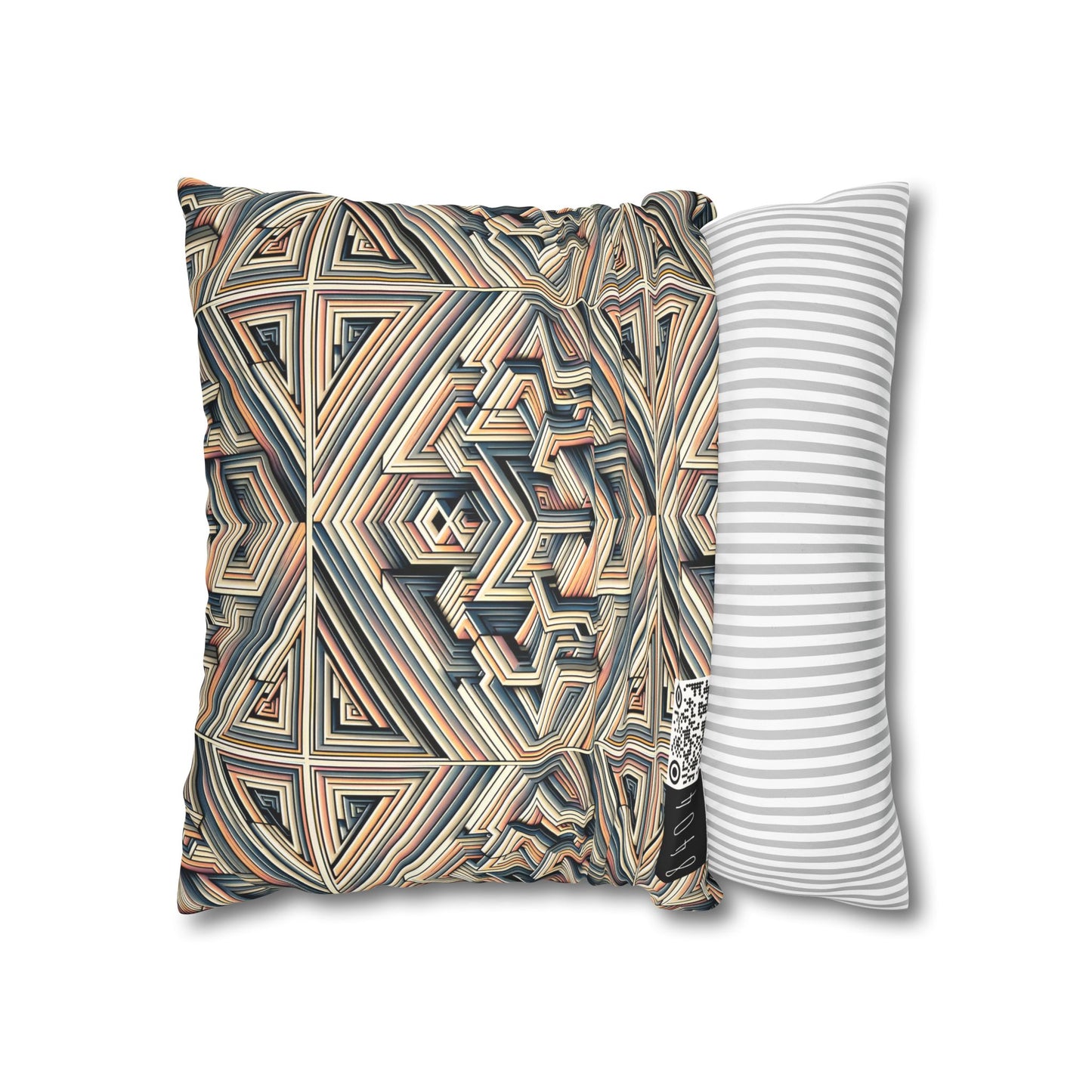 Tech Illusion Graphics Futuristic Artistry Faux Suede Square Pillowcase - 8404 Design-52