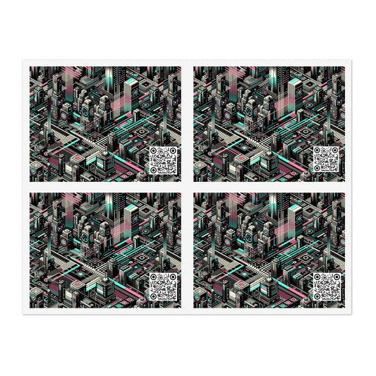 Digital Dreamland Tech-Inspired Streetwear Sticker Sheets - 8404 Design-51
