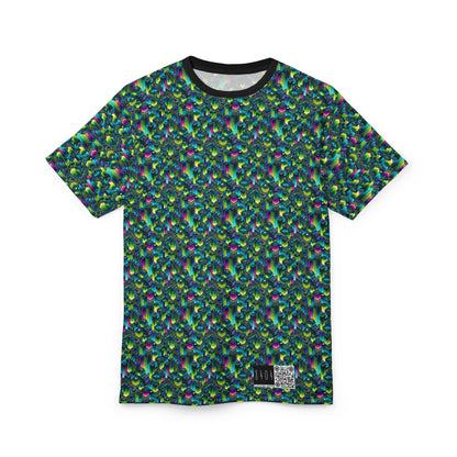 Tech-Infused Neon Tech-Forward Streetwear Unisex Cut & Sew Tee - 8404 Design-65