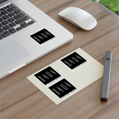 8404 Logo Sticker Sheets - Holographic, Transparent, or White - 6 In. X 4 In. or 11 In. X 8.5 In. - 1 Sheet of 4 Stickers
