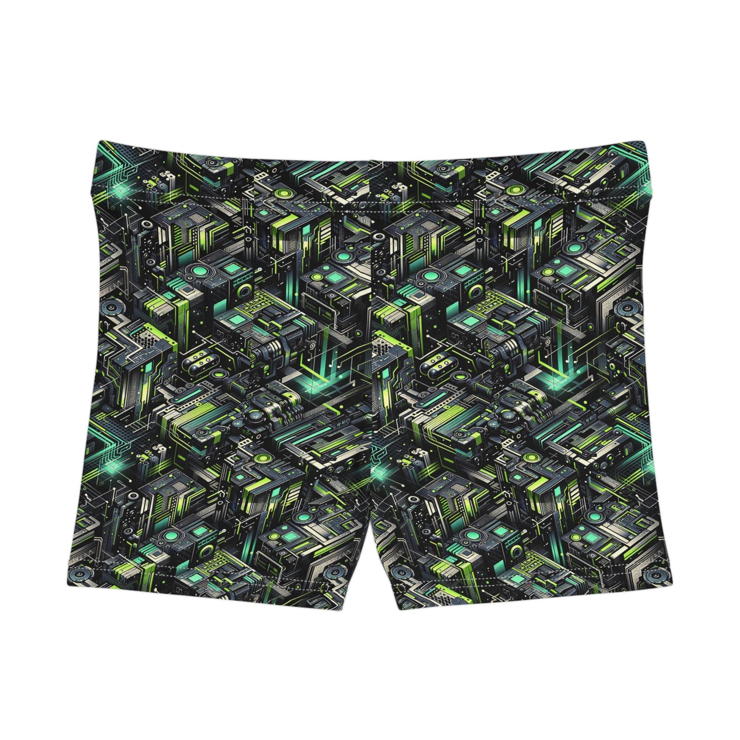Tech-Infused Graphics Tech-Forward Streetwear Women's Shorts - 8404 Design-47