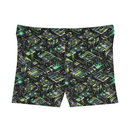 Tech-Infused Graphics Tech-Forward Streetwear Women's Shorts - 8404 Design-47