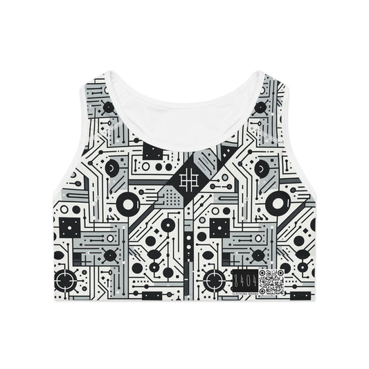 Digital Minimalism Minimalist Tech Sports Bra - 8404 Design-48
