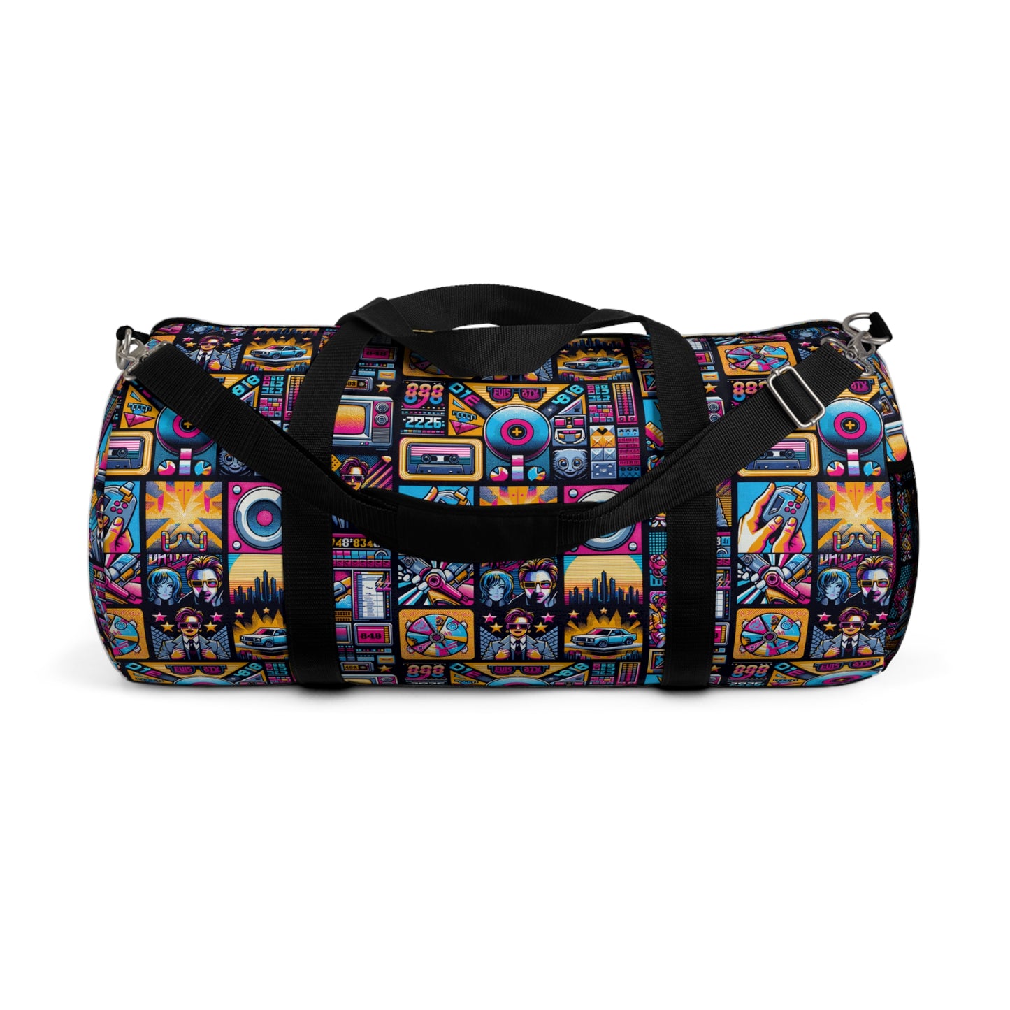 Digital Pop Culture Mashup Maximalist Pop Duffel Bag - 8404 Design-52