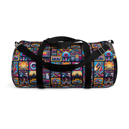 Digital Pop Culture Mashup Maximalist Pop Duffel Bag - 8404 Design-52