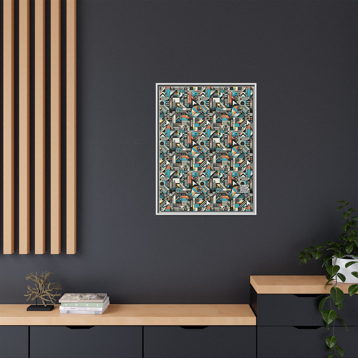 Digital Street Art Urban Street Style Matte Canvas, Framed (multi-color) - 8404 Design-81 A