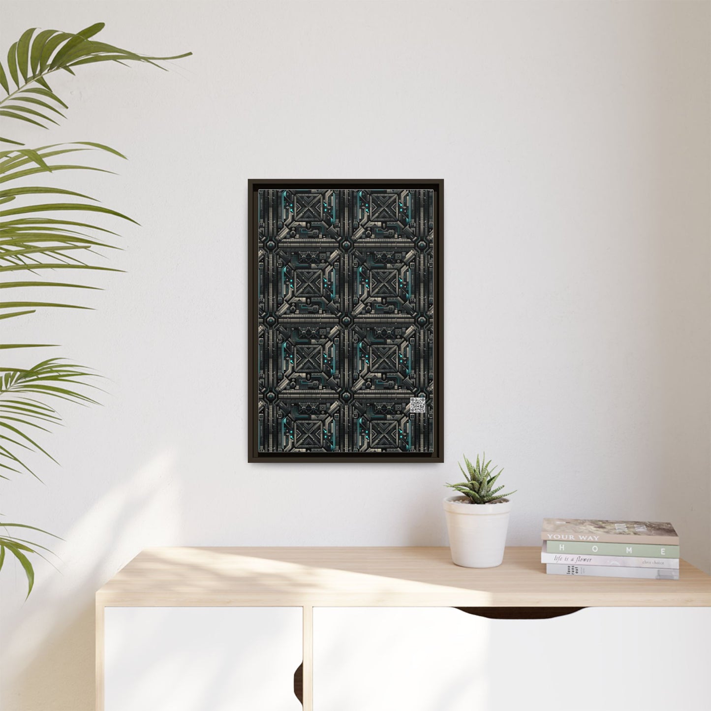 Tech Noir Futuristic Tech Aesthetic with a Dark Twist Matte Canvas, Framed (multi-color) - 8404 Design-59 B