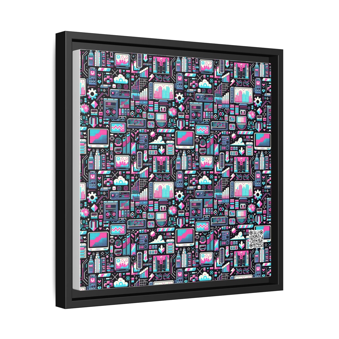 Digital Rebellion Youthful Streetwear with a Rebellious Digital Twist Matte Canvas, Framed (multi-color) - 8404 Design-71 A