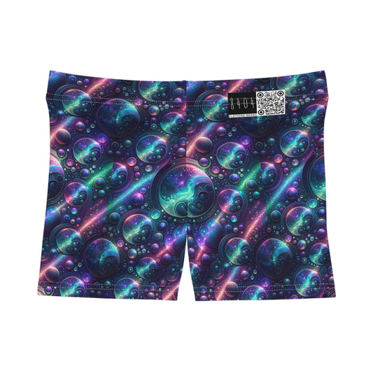 Iridescent Tech Fusion Tech-Forward Streetwear Women's Shorts - 8404 Design-51