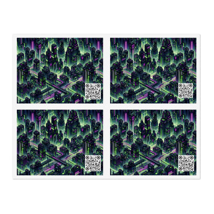 Tech Noir Aesthetics Tech-Forward Urban Dystopia Sticker Sheets - 8404 Design-55