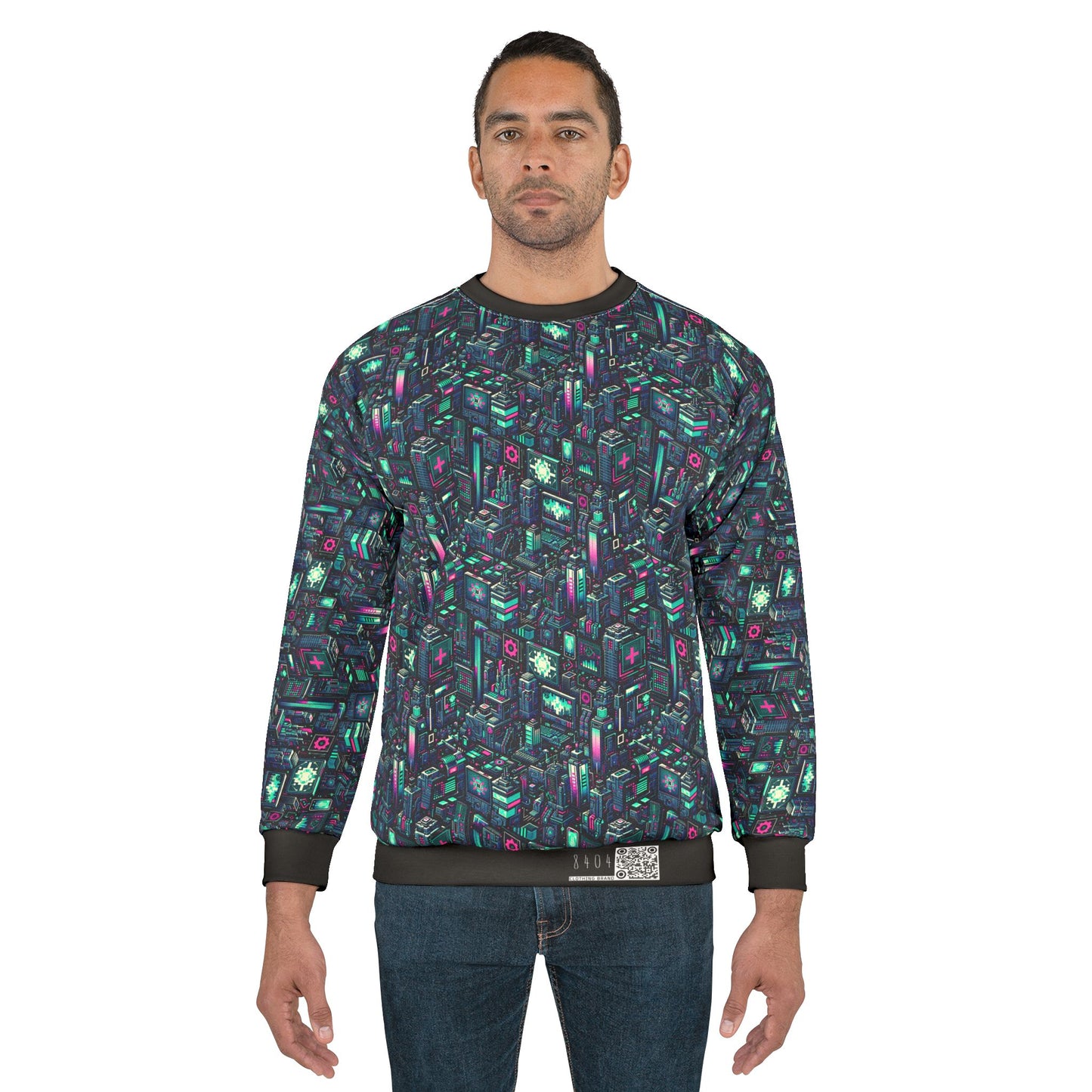 Digital Rebellion Tech-Inspired Streetwear Sweatshirt - 8404 Design-58