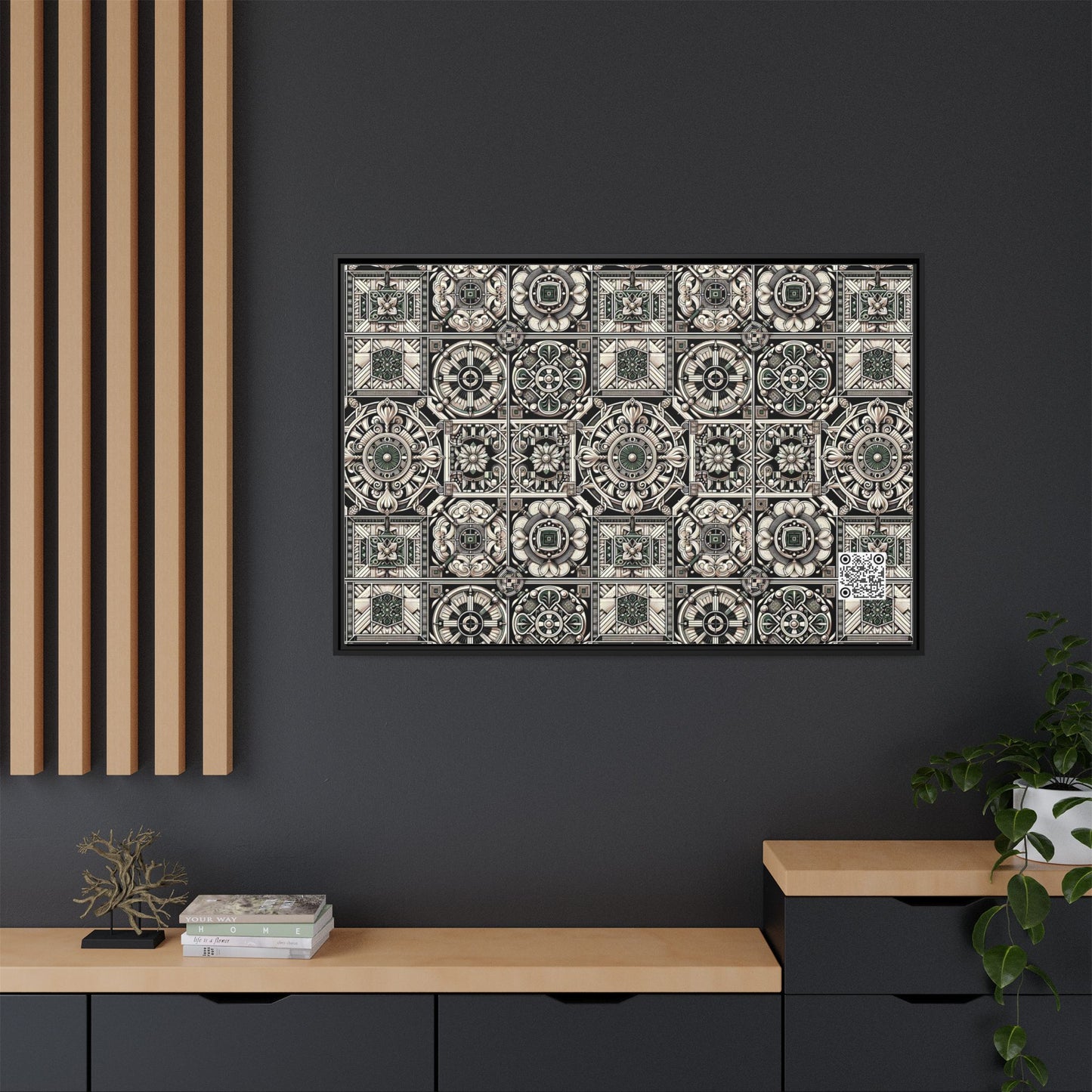 Cyber Garden Party Tech Garden Extravaganza Matte Canvas, Framed (multi-Color) - 8404 Design-45 A