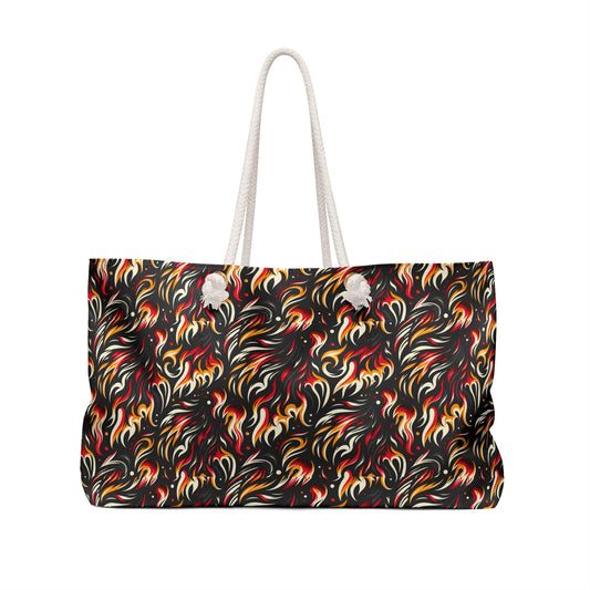 Fire & Flames Bold Streetwear Statement Weekender Bag - 8404 Design-60