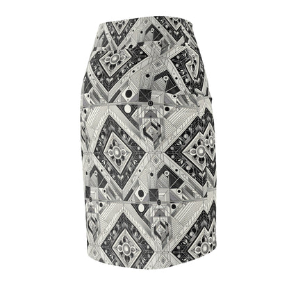 Tech Minimalism Minimalist Tech Women's Pencil Skirt - 8404 Design-54