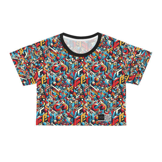 Neo-Traditional Street Art Modern Street Art Fusion Crop Tee - 8404 Design-67