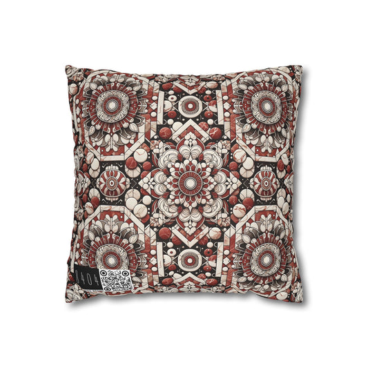 Neo Jomon Sculptural Aesthetics Artisanal Streetwear Spun Polyester Square Pillowcase - 8404 Design-55