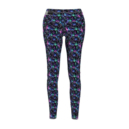 Tech Noir Graphics Futuristic Tech Aesthetics Women's Cut & Sew Casual Leggings - 8404 Design-55