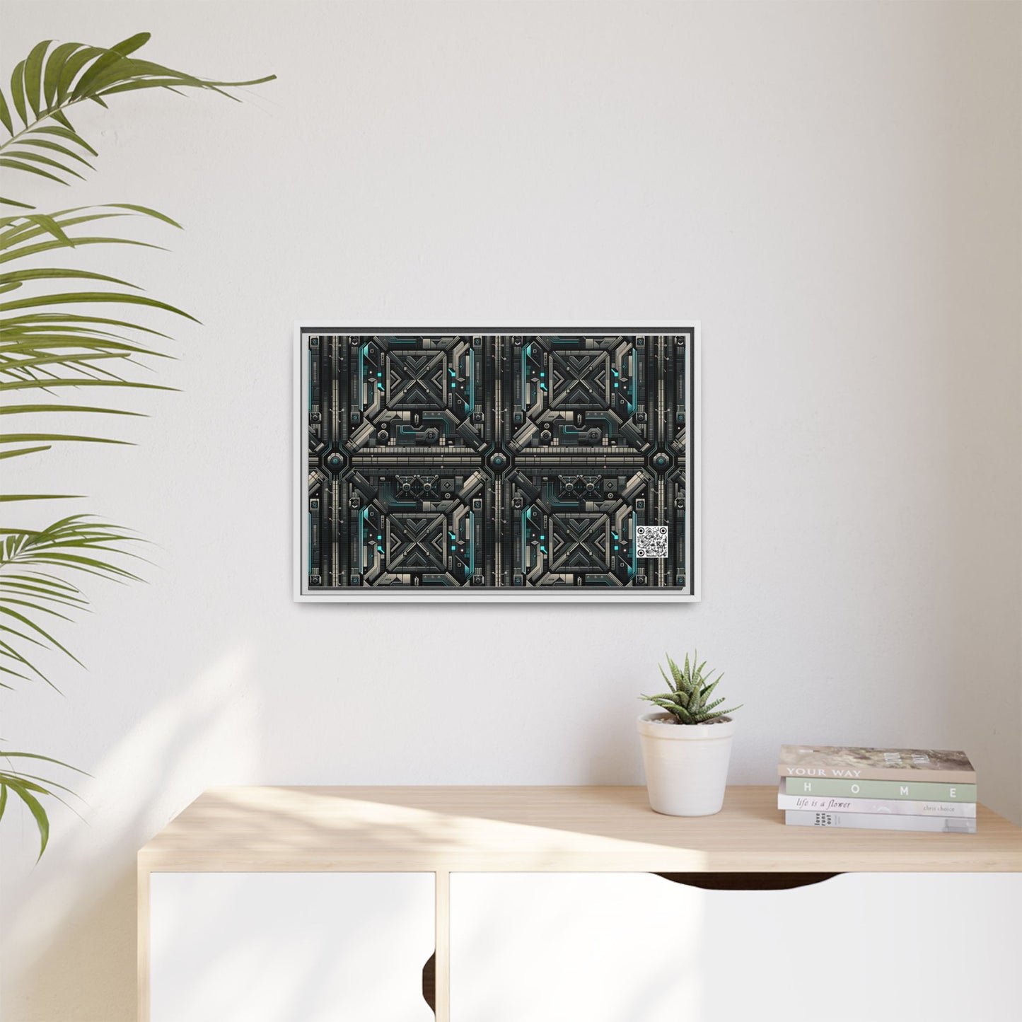 Tech Noir Futuristic Tech Aesthetic with a Dark Twist Matte Canvas, Framed (multi-color) - 8404 Design-59 B